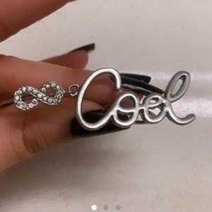 Silver twin Cool ring